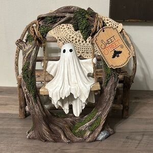 LAST ONE! SWEET STREET Ghost on Tree Swing Halloween Tabletop DecorNEW VIRAL